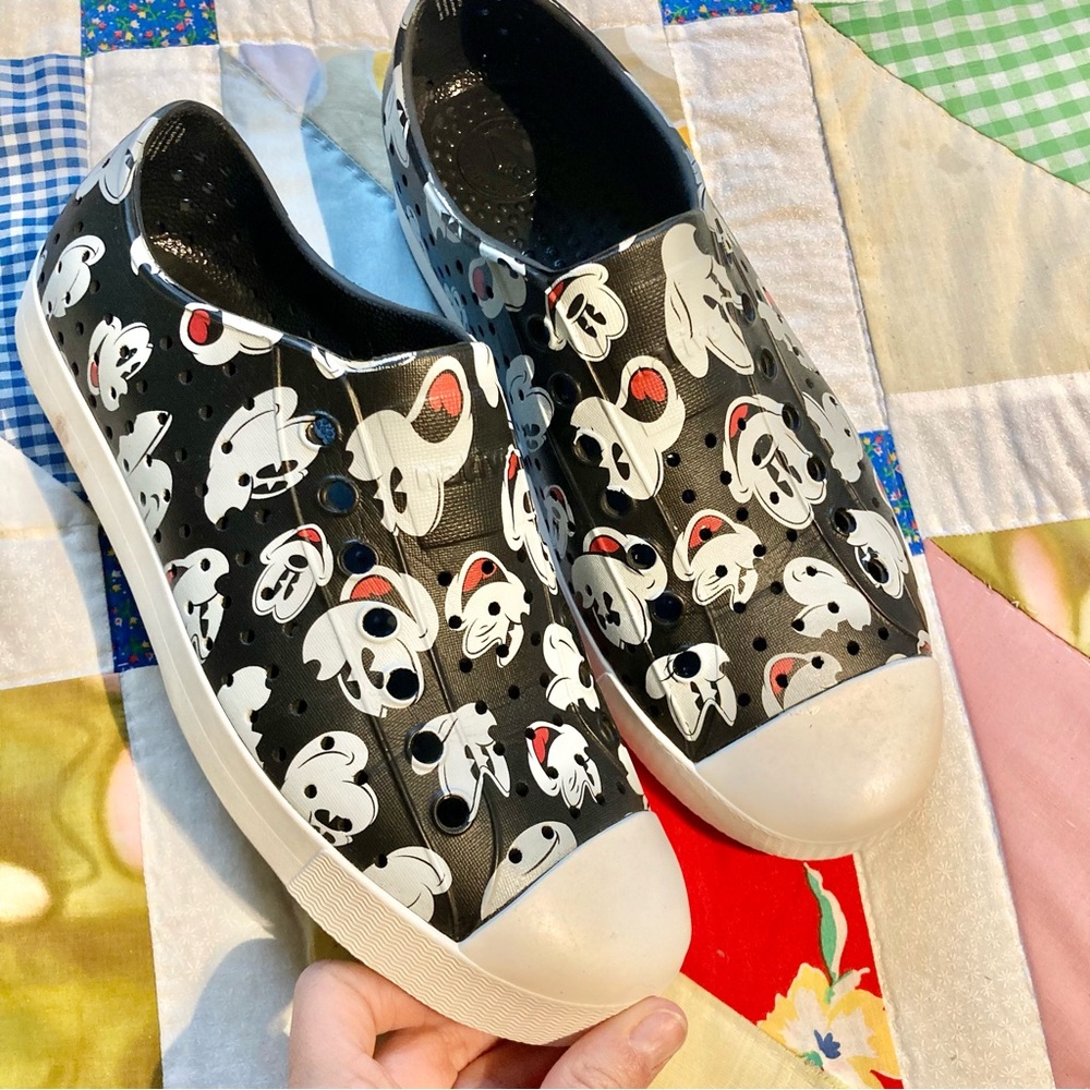 NATIVE Mickey Mouse Black Slip On Shoes Slides Unisex M7/W9